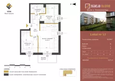 3 pokoje, mieszkanie 55,39 m², piętro 1, oferta nr 12, Stacja Błonie Etap II, Błonie, ul. Nowakowskiego