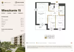 3 pokoje, mieszkanie 61,44 m², piętro 1, oferta nr 15, Stacja Błonie Etap III, Błonie, ul. Nowakowskiego
