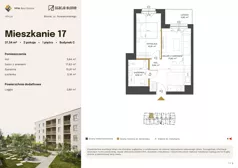 2 pokoje, mieszkanie 37,54 m², piętro 1, oferta nr 17, Stacja Błonie Etap III, Błonie, ul. Nowakowskiego