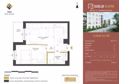 2 pokoje, mieszkanie 40,71 m², piętro 3, oferta nr 50, Stacja Błonie, Błonie, ul. Nowakowskiego