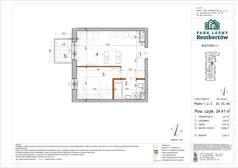 2 pokoje, mieszkanie 34,41 m², piętro 1, oferta nr L1-20, Park Leśny Rembertów - L1 L2, Warszawa, Rembertów, ul. Chełmżyńska 198