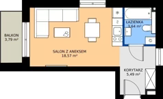 1 pokój, mieszkanie 27,70 m², piętro 1, oferta nr G15, Green Park Resort III, Szklarska Poręba, ul. Wolności 14
