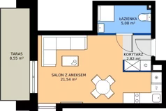1 pokój, mieszkanie 29,44 m², parter, oferta nr G6, Green Park Resort III, Szklarska Poręba, ul. Wolności 14