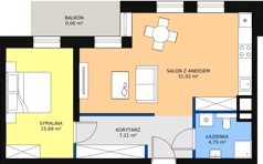 2 pokoje, mieszkanie 58,67 m², piętro 2, oferta nr B2.3, Nowy Radzionków, Radzionków, ul. Gajdasa 6