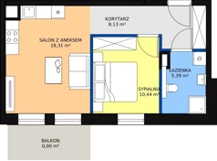 2 pokoje, mieszkanie 42,27 m², piętro 2, oferta nr B2.5, Nowy Radzionków, Radzionków, ul. Gajdasa 6