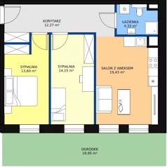 3 pokoje, mieszkanie 63,78 m², parter, oferta nr C0.4, Nowy Radzionków, Radzionków, ul. Gajdasa 6