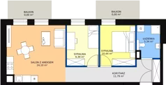 3 pokoje, mieszkanie 61,06 m², piętro 2, oferta nr C2.2, Nowy Radzionków, Radzionków, ul. Gajdasa 6