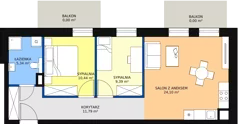 3 pokoje, mieszkanie 61,06 m², piętro 2, oferta nr C2.3, Nowy Radzionków, Radzionków, ul. Gajdasa 6