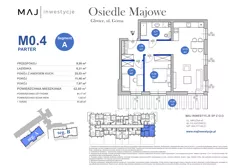 3 pokoje, mieszkanie 61,17 m², parter, oferta nr A0.4, Osiedle Majowe 2.0, Gliwice, Ligota Zabrska, ul. Górna 28C