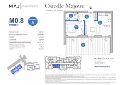 2 pokoje, mieszkanie 33,91 m², parter, oferta nr A0.8, Osiedle Majowe 2.0, Gliwice, Ligota Zabrska, ul. Górna 28C