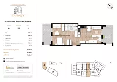 4 pokoje, mieszkanie 58,81 m², piętro 1, oferta nr A15, Krzesławickie Tarasy, Kraków, Wzgórza Krzesławickie, Zesławice, ul. Gustawa Morcinka 86C