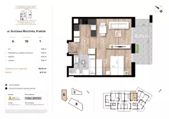2 pokoje, mieszkanie 36,10 m², piętro 1, oferta nr A16, Krzesławickie Tarasy, Kraków, Wzgórza Krzesławickie, Zesławice, ul. Gustawa Morcinka 86C
