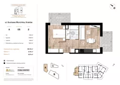 2 pokoje, mieszkanie 36,13 m², piętro 2, oferta nr A05, Krzesławickie Tarasy, Kraków, Wzgórza Krzesławickie, Zesławice, ul. Gustawa Morcinka 86C
