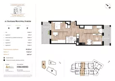 4 pokoje, mieszkanie 64,58 m², piętro 2, oferta nr A07, Krzesławickie Tarasy, Kraków, Wzgórza Krzesławickie, Zesławice, ul. Gustawa Morcinka 86C