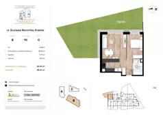 2 pokoje, mieszkanie 46,50 m², parter, oferta nr B10, Krzesławickie Tarasy, Kraków, Wzgórza Krzesławickie, Zesławice, ul. Gustawa Morcinka 86C