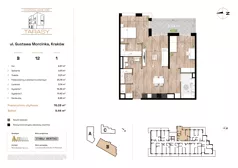 3 pokoje, mieszkanie 76,03 m², piętro 1, oferta nr B12, Krzesławickie Tarasy, Kraków, Wzgórza Krzesławickie, Zesławice, ul. Gustawa Morcinka 86C