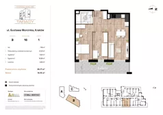 3 pokoje, mieszkanie 55,71 m², piętro 1, oferta nr B16, Krzesławickie Tarasy, Kraków, Wzgórza Krzesławickie, Zesławice, ul. Gustawa Morcinka 86C