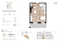 2 pokoje, mieszkanie 43,59 m², piętro 1, oferta nr B17, Krzesławickie Tarasy, Kraków, Wzgórza Krzesławickie, Zesławice, ul. Gustawa Morcinka 86C