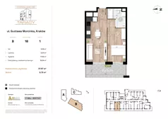 2 pokoje, mieszkanie 37,67 m², piętro 1, oferta nr B18, Krzesławickie Tarasy, Kraków, Wzgórza Krzesławickie, Zesławice, ul. Gustawa Morcinka 86C