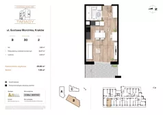 1 pokój, mieszkanie 29,89 m², piętro 2, oferta nr B30, Krzesławickie Tarasy, Kraków, Wzgórza Krzesławickie, Zesławice, ul. Gustawa Morcinka 86C