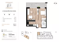 2 pokoje, mieszkanie 46,50 m², piętro 2, oferta nr B32, Krzesławickie Tarasy, Kraków, Wzgórza Krzesławickie, Zesławice, ul. Gustawa Morcinka 86C