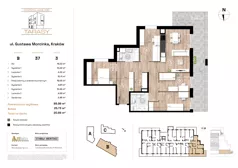 5 pokoi, mieszkanie 89,96 m², piętro 3, oferta nr B37, Krzesławickie Tarasy, Kraków, Wzgórza Krzesławickie, Zesławice, ul. Gustawa Morcinka 86C