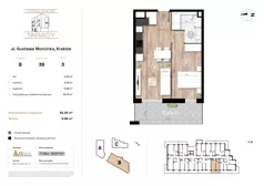 2 pokoje, mieszkanie 39,36 m², piętro 3, oferta nr B38, Krzesławickie Tarasy, Kraków, Wzgórza Krzesławickie, Zesławice, ul. Gustawa Morcinka 86C