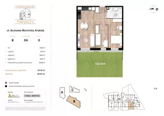 3 pokoje, mieszkanie 57,14 m², parter, oferta nr B04, Krzesławickie Tarasy, Kraków, Wzgórza Krzesławickie, Zesławice, ul. Gustawa Morcinka 86C