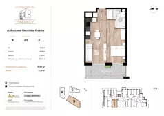 2 pokoje, mieszkanie 37,67 m², piętro 3, oferta nr B41, Krzesławickie Tarasy, Kraków, Wzgórza Krzesławickie, Zesławice, ul. Gustawa Morcinka 86C