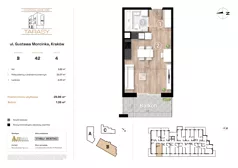 1 pokój, mieszkanie 29,89 m², piętro 3, oferta nr B42, Krzesławickie Tarasy, Kraków, Wzgórza Krzesławickie, Zesławice, ul. Gustawa Morcinka 86C