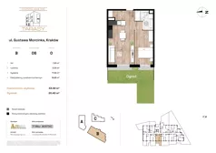 2 pokoje, mieszkanie 43,59 m², parter, oferta nr B06, Krzesławickie Tarasy, Kraków, Wzgórza Krzesławickie, Zesławice, ul. Gustawa Morcinka 86C