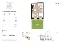 2 pokoje, mieszkanie 37,67 m², parter, oferta nr B07, Krzesławickie Tarasy, Kraków, Wzgórza Krzesławickie, Zesławice, ul. Gustawa Morcinka 86C