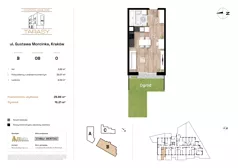 1 pokój, mieszkanie 29,89 m², parter, oferta nr B08, Krzesławickie Tarasy, Kraków, Wzgórza Krzesławickie, Zesławice, ul. Gustawa Morcinka 86C