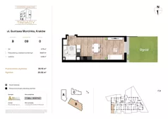 1 pokój, mieszkanie 34,10 m², parter, oferta nr B09, Krzesławickie Tarasy, Kraków, Wzgórza Krzesławickie, Zesławice, ul. Gustawa Morcinka 86C