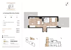 2 pokoje, mieszkanie 51,07 m², piętro 1, oferta nr C11, Krzesławickie Tarasy, Kraków, Wzgórza Krzesławickie, Zesławice, ul. Gustawa Morcinka 86C