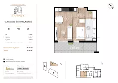 2 pokoje, mieszkanie 36,57 m², piętro 2, oferta nr C16, Krzesławickie Tarasy, Kraków, Wzgórza Krzesławickie, Zesławice, ul. Gustawa Morcinka 86C