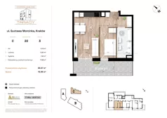 2 pokoje, mieszkanie 36,57 m², piętro 3, oferta nr C22, Krzesławickie Tarasy, Kraków, Wzgórza Krzesławickie, Zesławice, ul. Gustawa Morcinka 86C