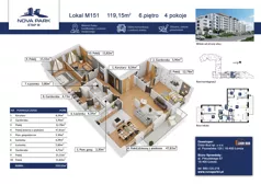 4 pokoje, mieszkanie 119,15 m², piętro 6, oferta nr M151, Nova Park III, Łomża, Południe, ul. Akademicka