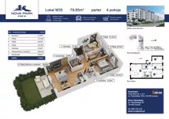 4 pokoje, mieszkanie 79,85 m², parter, oferta nr M35, Nova Park III, Łomża, Południe, ul. Akademicka