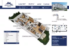 3 pokoje, mieszkanie 80,68 m², piętro 2, oferta nr M45, Nova Park III, Łomża, Południe, ul. Akademicka