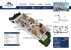 3 pokoje, mieszkanie 80,68 m², piętro 2, oferta nr M45, Nova Park III, Łomża, Południe, ul. Akademicka