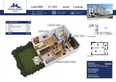 2 pokoje, mieszkanie 41,19 m², parter, oferta nr M60, Nova Park III, Łomża, Południe, ul. Akademicka