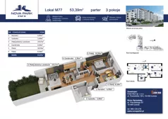 3 pokoje, mieszkanie 52,21 m², piętro 4, oferta nr M99, Nova Park III, Łomża, Południe, ul. Akademicka