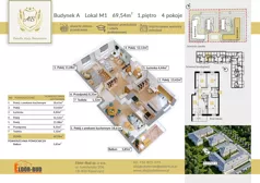 4 pokoje, mieszkanie 69,54 m², piętro 1, oferta nr AM1, Osiedle Aleja Bohaterów, Komorowo, ul. Bociańskiego