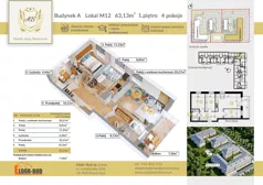 4 pokoje, mieszkanie 63,13 m², piętro 1, oferta nr AM12, Osiedle Aleja Bohaterów, Komorowo, ul. Bociańskiego