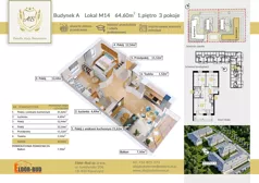 3 pokoje, mieszkanie 64,60 m², piętro 1, oferta nr AM14, Osiedle Aleja Bohaterów, Komorowo, ul. Bociańskiego