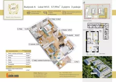 3 pokoje, mieszkanie 57,99 m², piętro 2, oferta nr AM15, Osiedle Aleja Bohaterów, Komorowo, ul. Bociańskiego