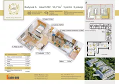3 pokoje, mieszkanie 54,71 m², piętro 1, oferta nr AM22, Osiedle Aleja Bohaterów, Komorowo, ul. Bociańskiego