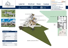 3 pokoje, mieszkanie 81,23 m², parter, oferta nr 1A, Osiedle Żeromskiego IV, Tobolice, ul. Stefana Żeromskiego