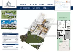 3 pokoje, mieszkanie 61,90 m², parter, oferta nr 3A, Osiedle Żeromskiego IV, Tobolice, ul. Stefana Żeromskiego